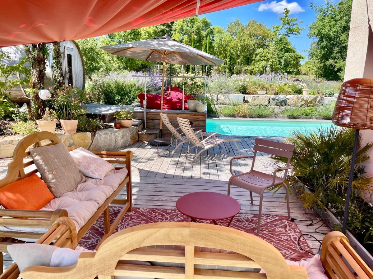 Maison D'Hotes De Charme Le Clos De La Fontaine Piscine & Spa Labastide-Marnhac エクステリア 写真